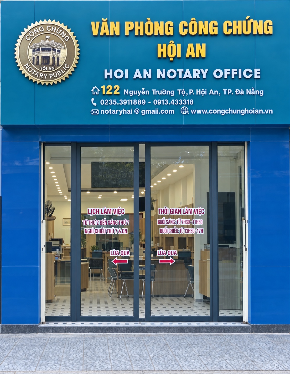 Trụ sở Văn phòng Công chứng Hội An tại 122 Nguyễn Trường Tộ
